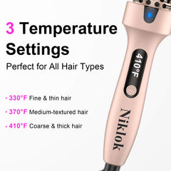 Sleek Thermal Brush styling tool replaces curling iron and hair brush; 1.5-inch ceramic barrel for frizz-free volume. Sleek Thermal Brush styling tool replaces curling iron and hair brush; 1.5-inch ceramic barrel for frizz-free volume.