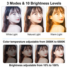 Magnetic Selfie Light clipped to iPhone as magsafe light; slim phone selfie light with adjustable color.